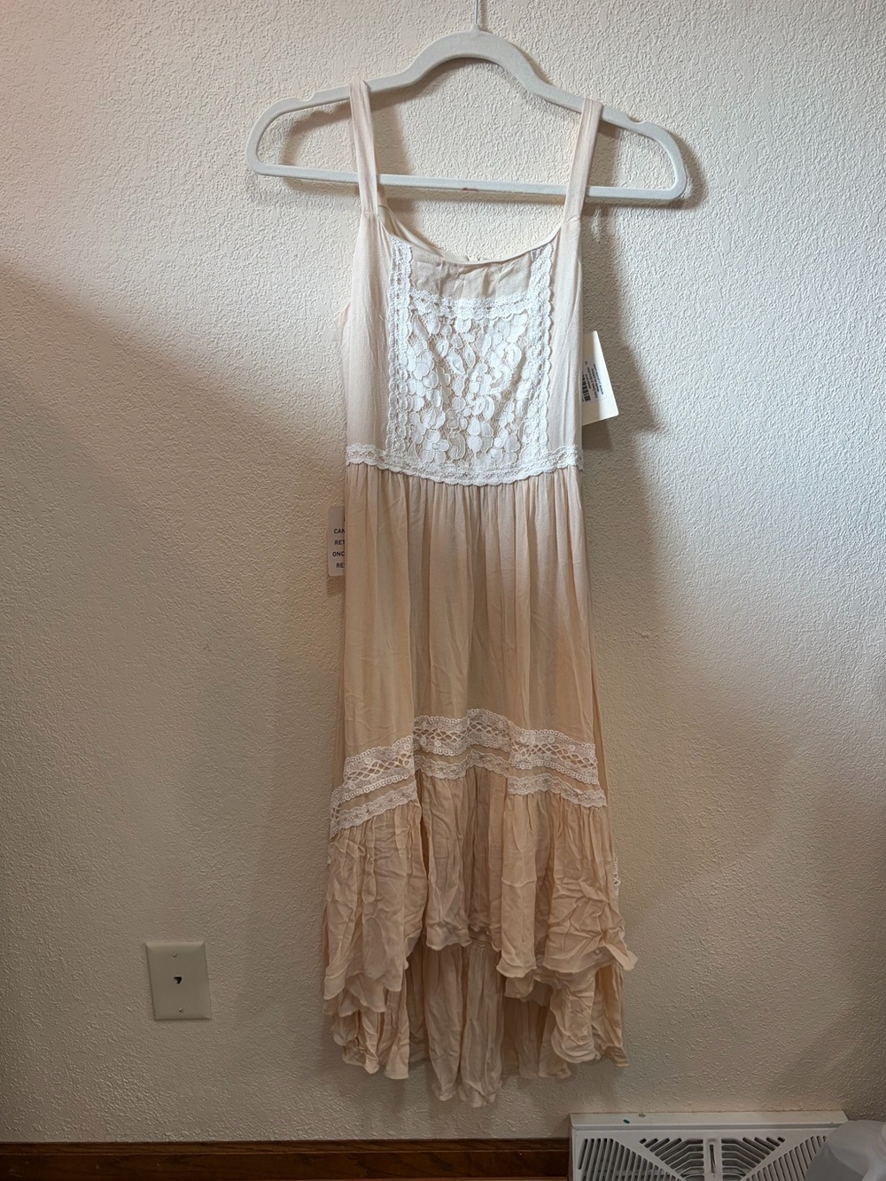 Joyfolie Girls Celia Dress Ecru Lace High Low Boho Dress NWT Size 12 Cottagecore
